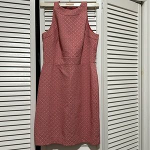 Ann Taylor Petite size 0 midi dress with floral like design in peach and cream
